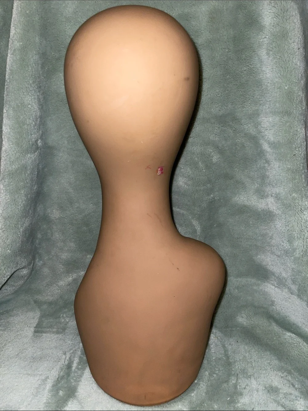 Tan Female Mannequin Head with Purple Makeup